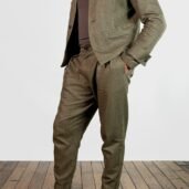 Abito Cropped Sartoriale in Juta color Muschio | Juri Carissimi