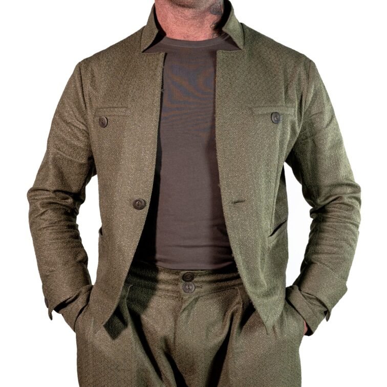 Abito Cropped Sartoriale in Juta color Muschio | Juri Carissimi